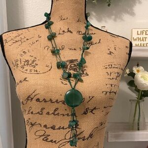 Elegant Green Glass Beaded Necklace